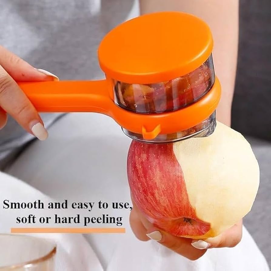 360° Rotating Fruit & Vegetable Peeler with Waste Catcher Cup – Fast Apple, Potato, and Carrot Skin Remover